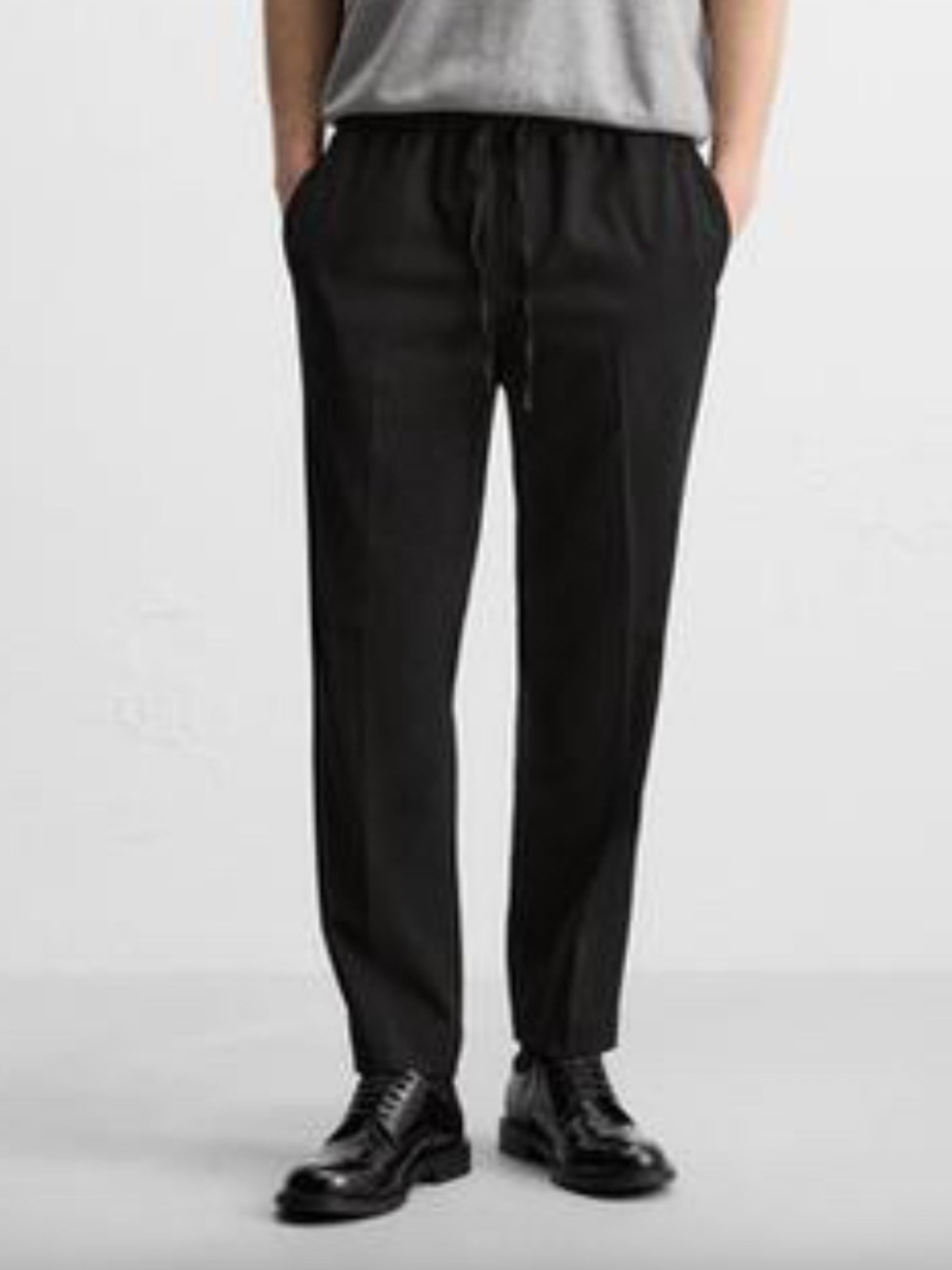 NWT Zara Men’s Jogger Waist Stretch Pants Black Relaxed Fit Size M 31”